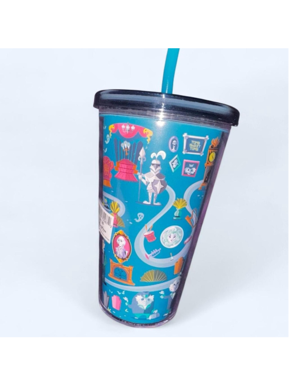 Genuine Disney Parks Blue Cuties Cartoon Haunted Mansion Tumbler 16 oz. straw